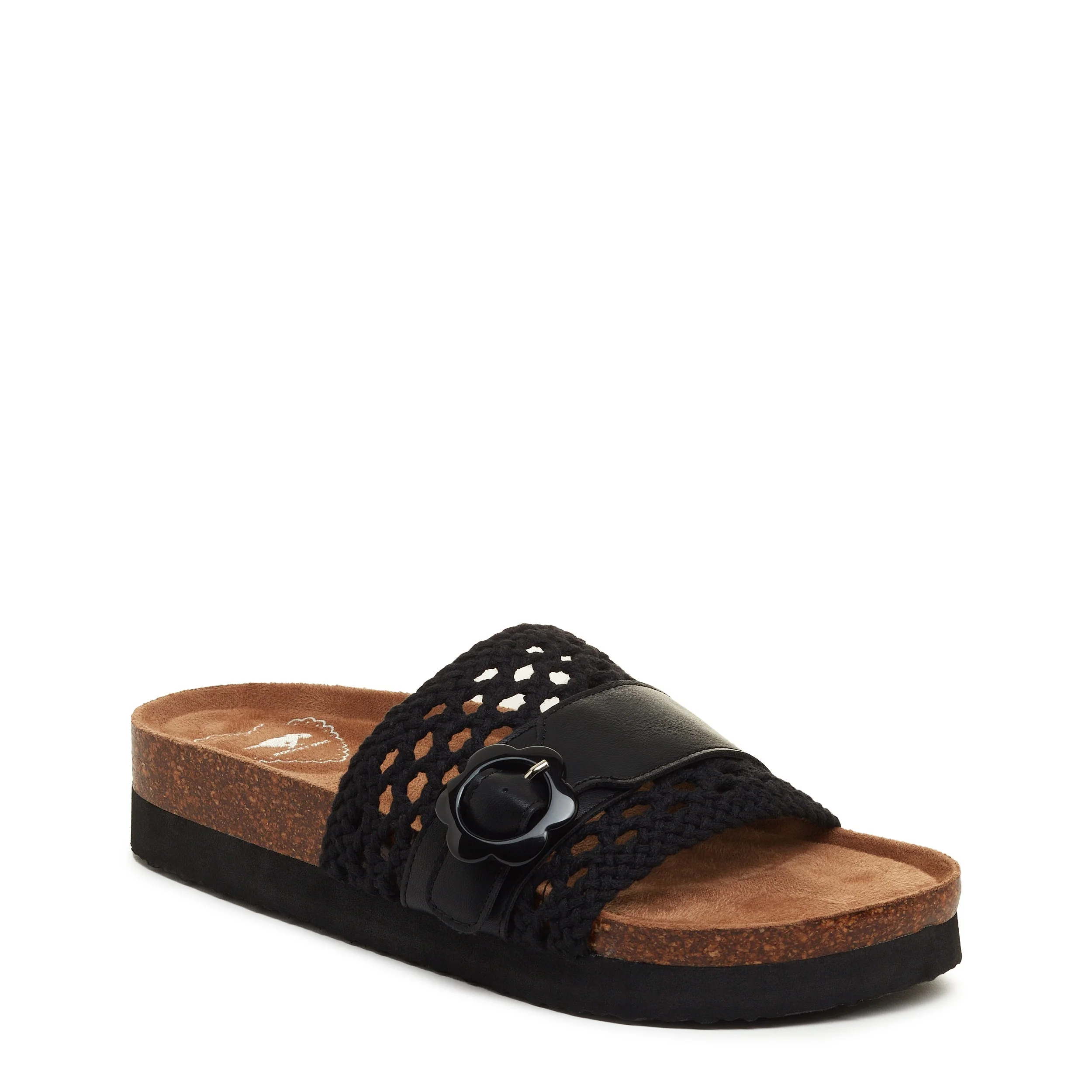 Alma Black Crochet Strap Sandals - Image 2