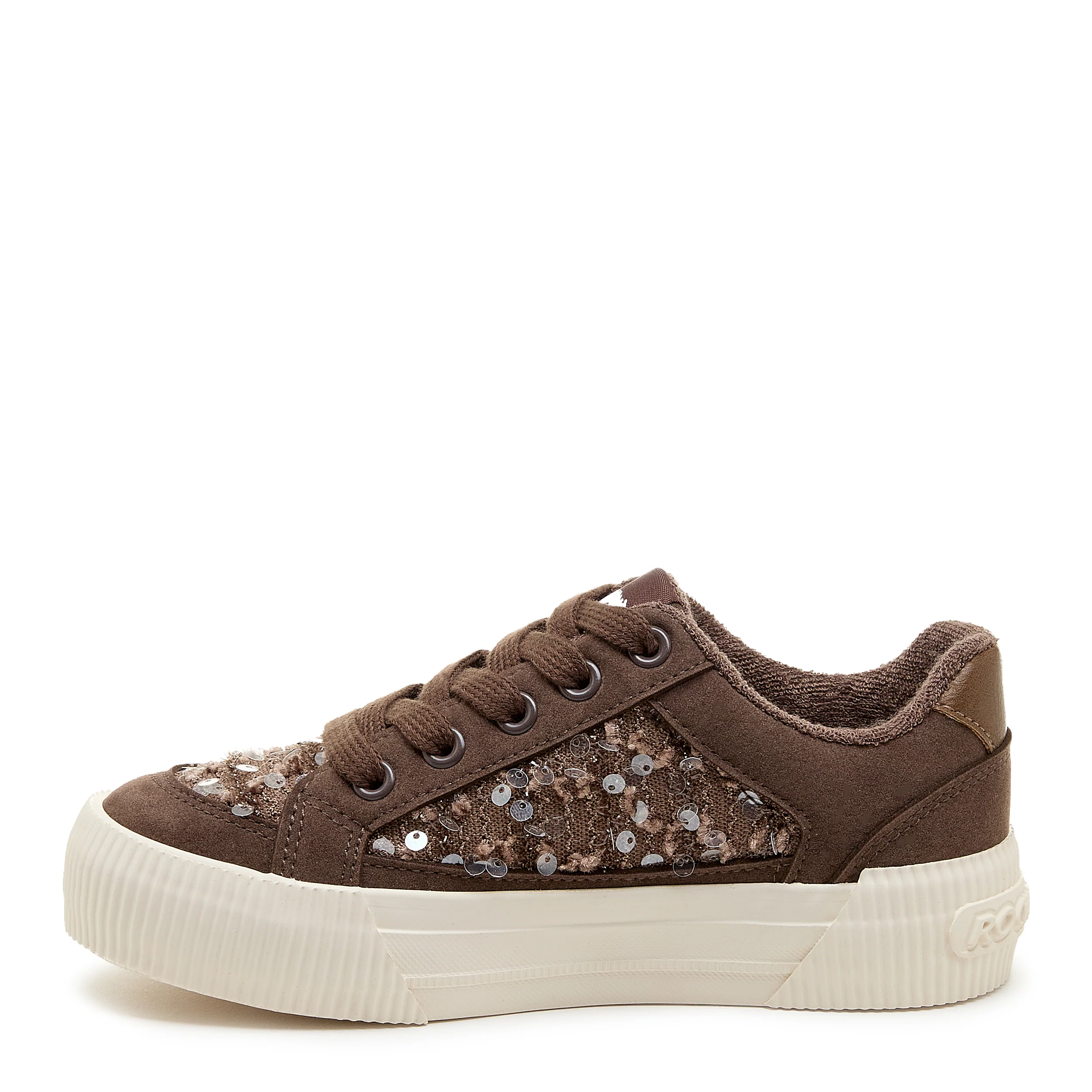 Cheery Brown Sequin Trainers - Image 3