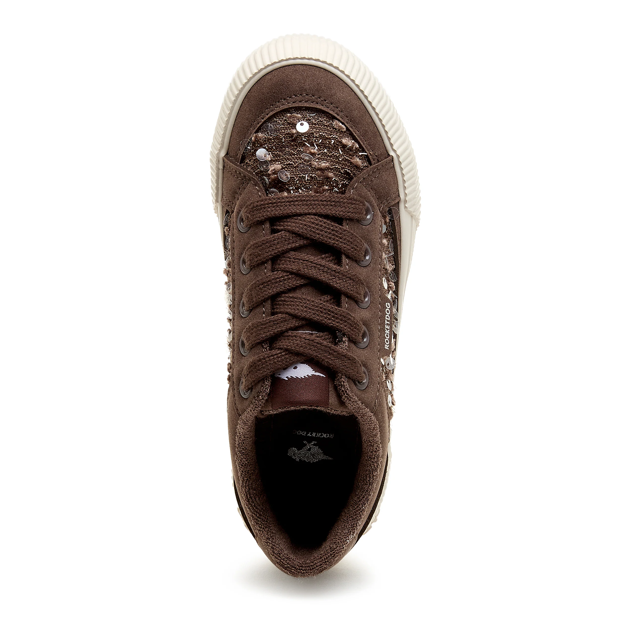 Cheery Brown Sequin Trainers - Image 5