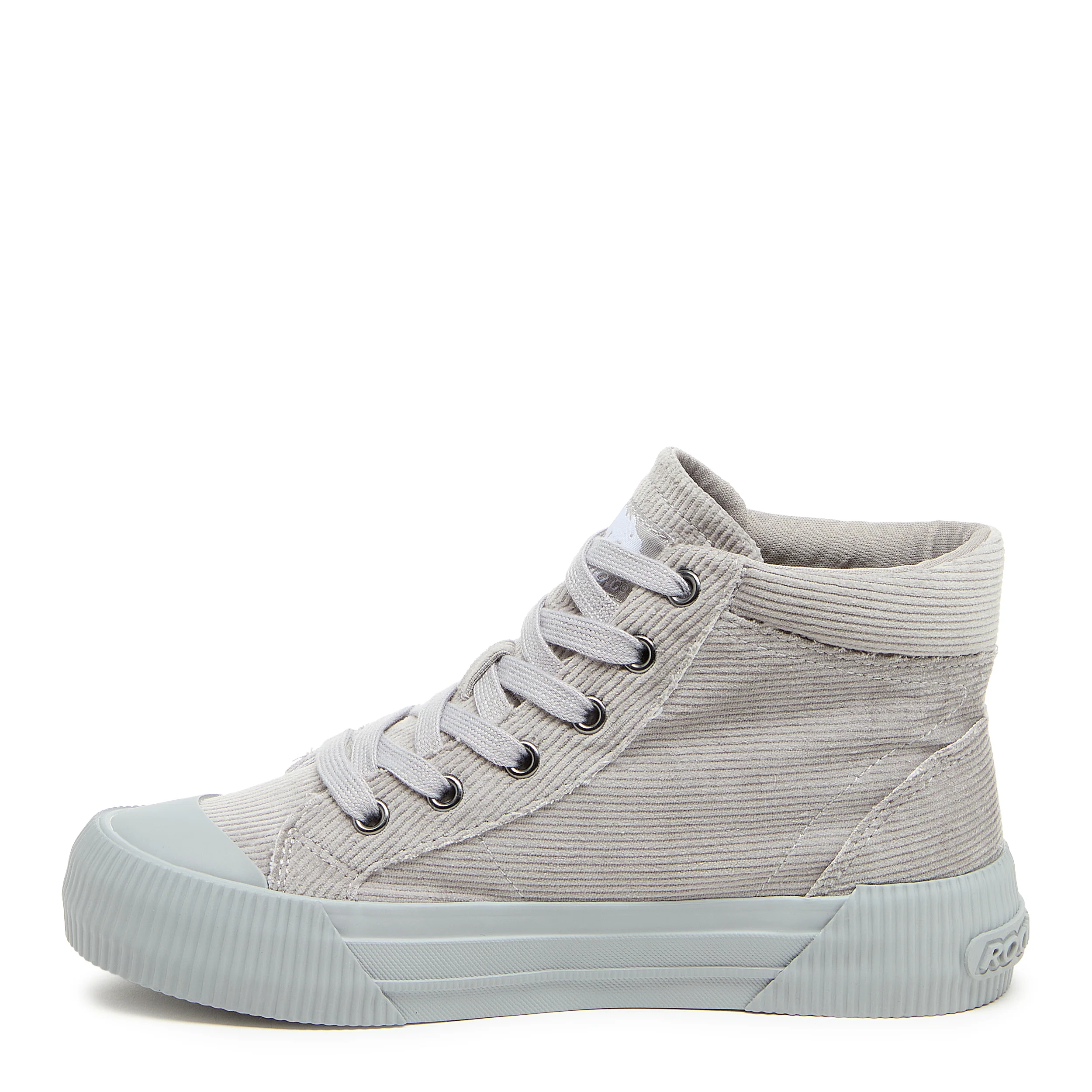 Cheery Grey Corduroy High-top Trainers - Image 3