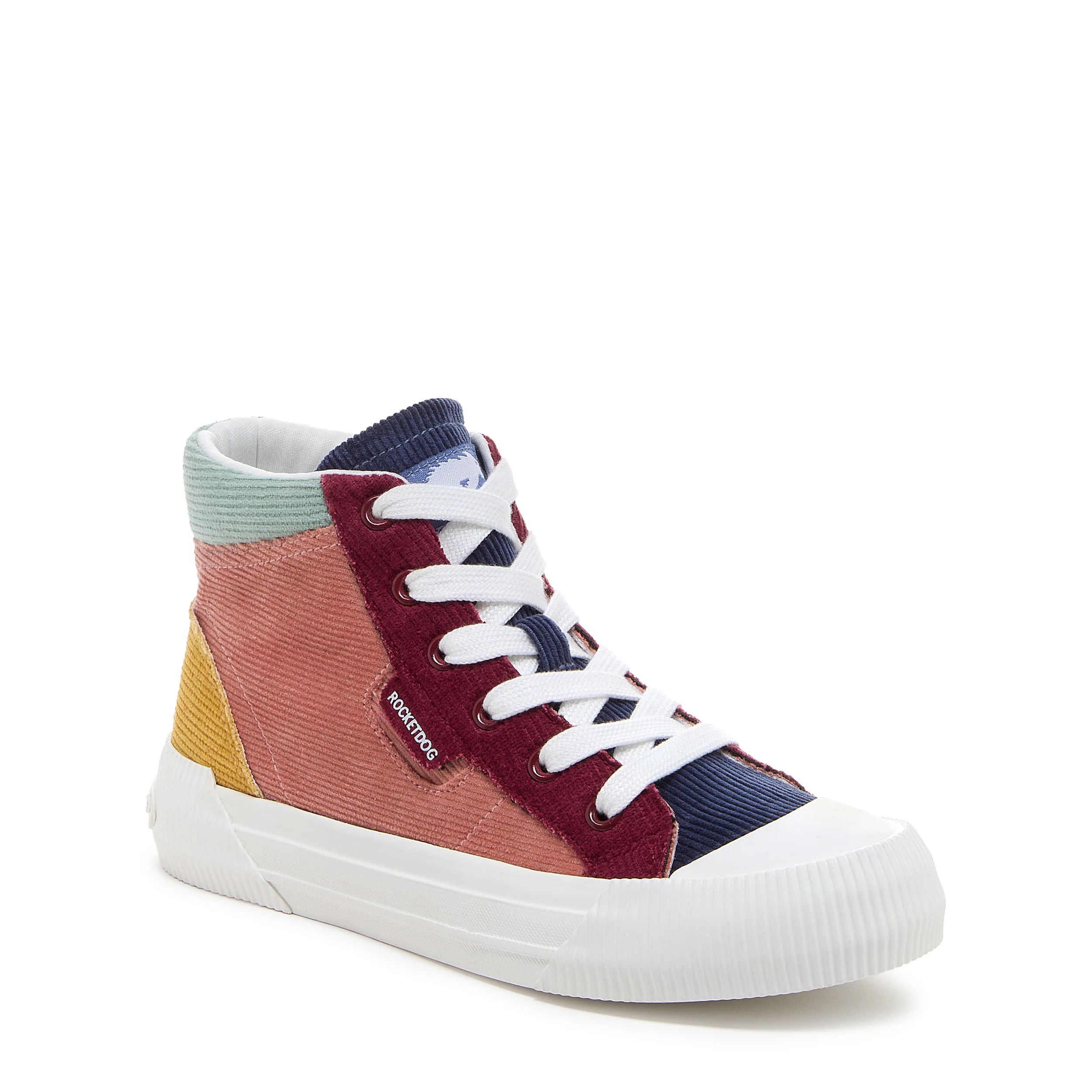 Cheery Pink Corduroy High-top Trainers - Image 2