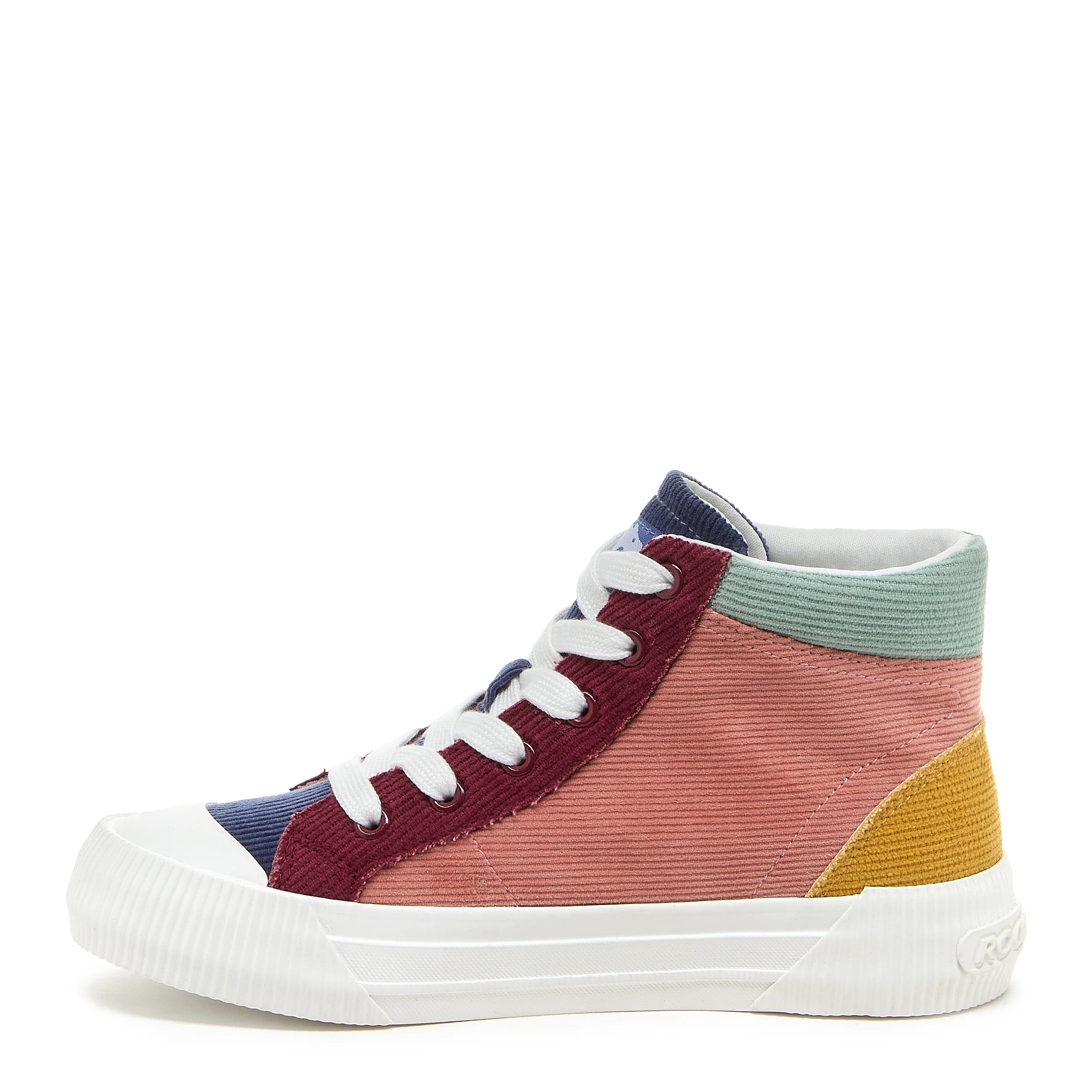 Cheery Pink Corduroy High-top Trainers - Image 3