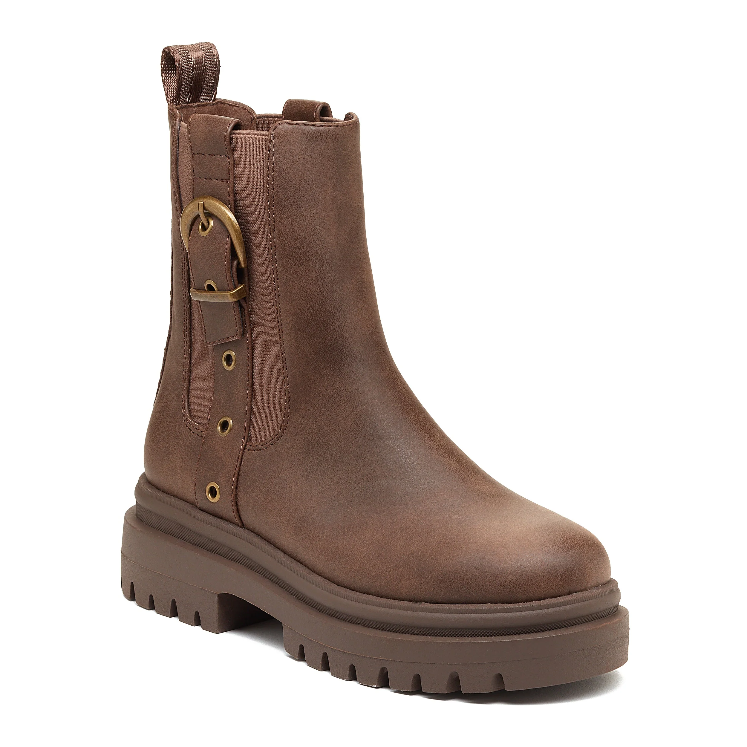 Dekko Brown Buckled Ankle Boot - Image 2