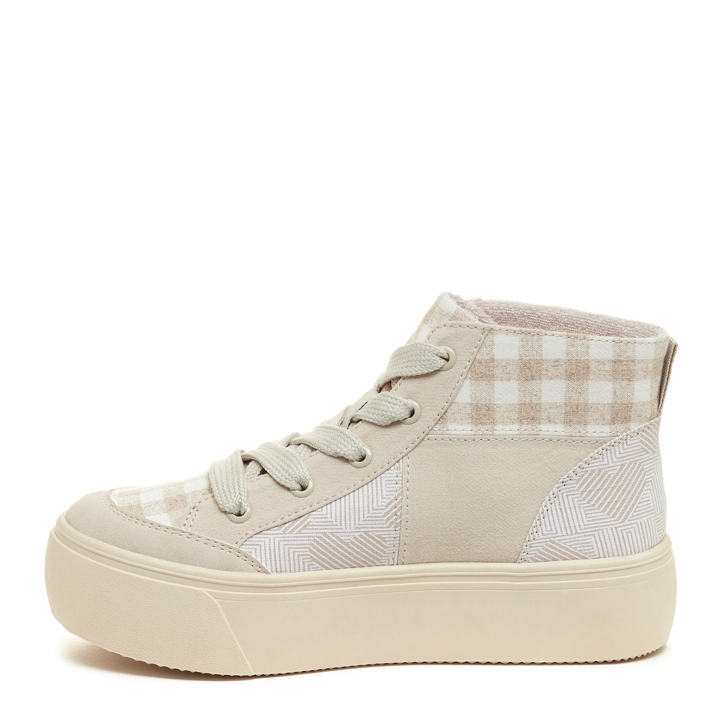 Flair Neutral Patchwork Platform Trainers - Image 4