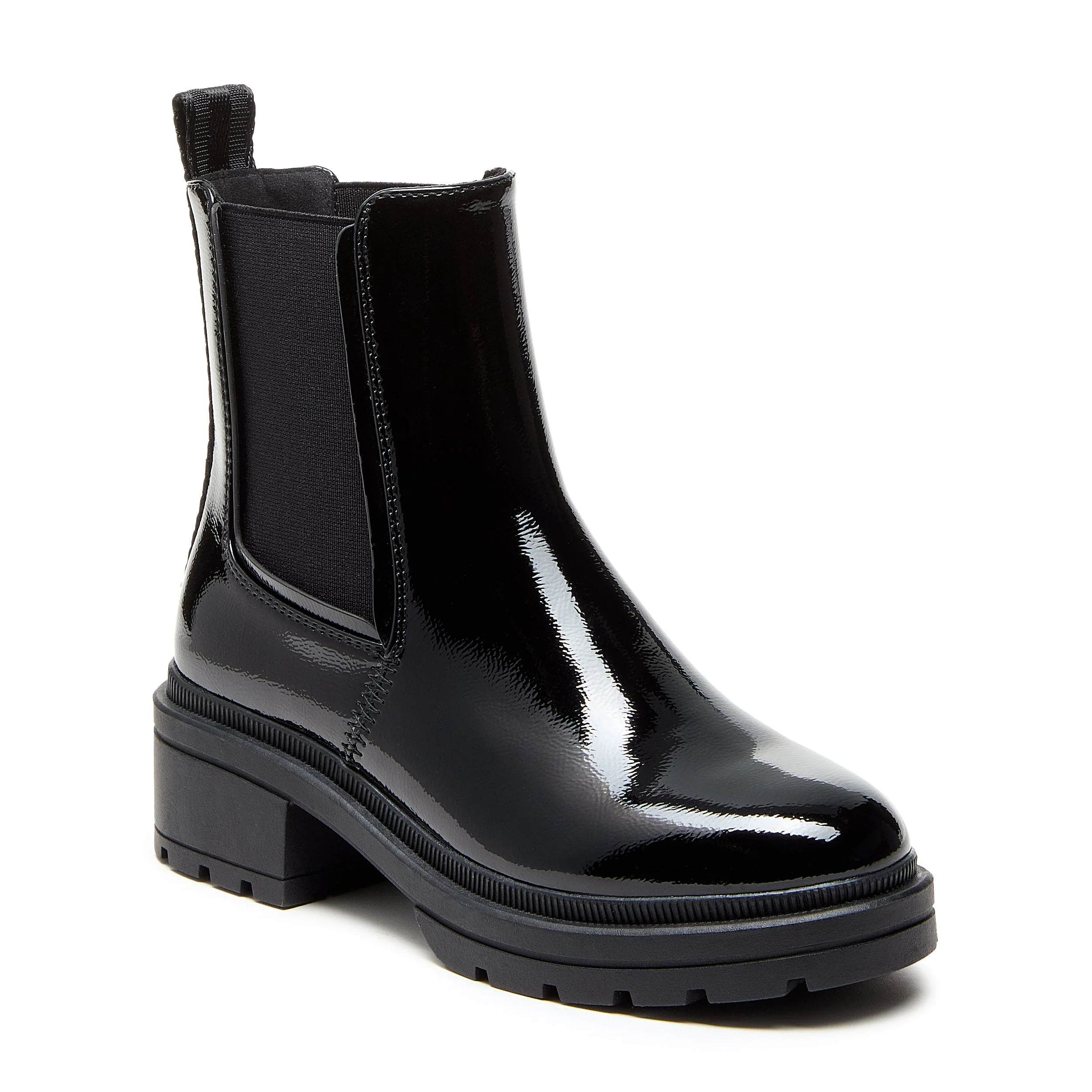 Iggie Black Patent Chelsea Boots - Image 2