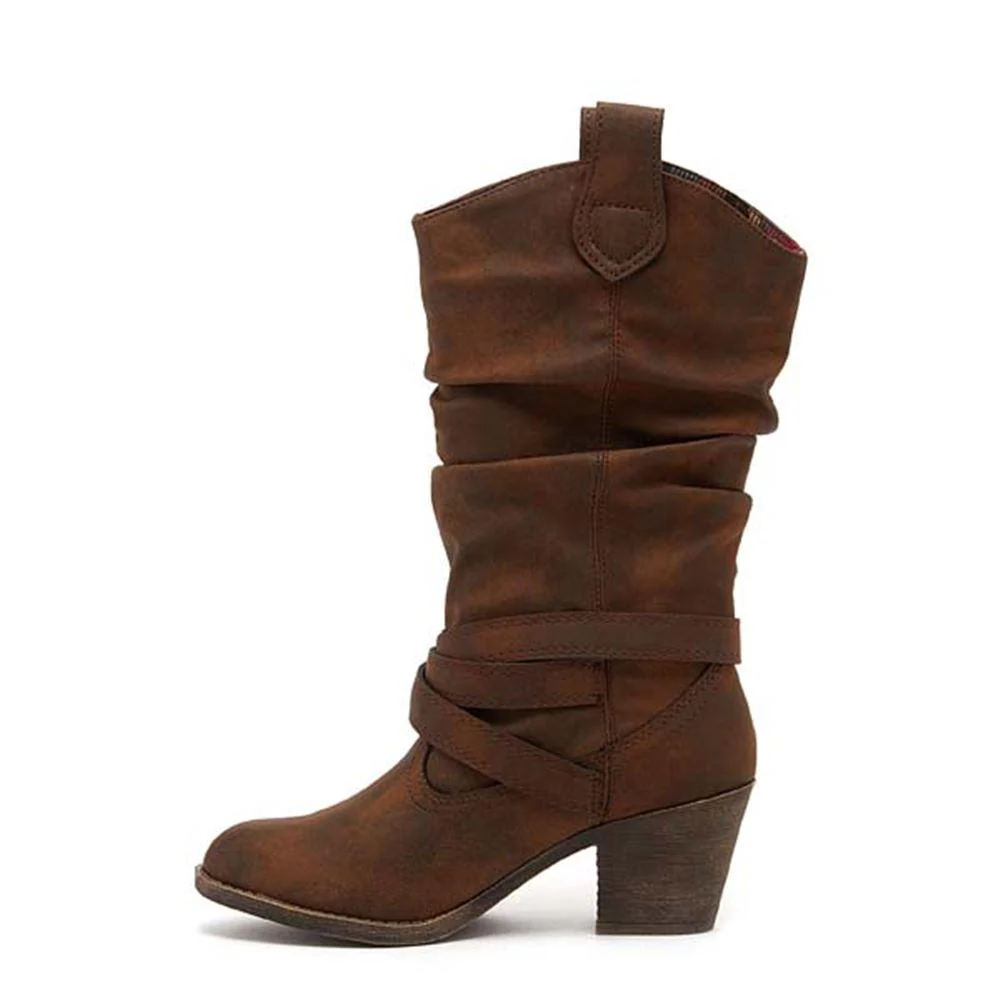 Sidestep Brown Western Cowboy Boot - Image 4