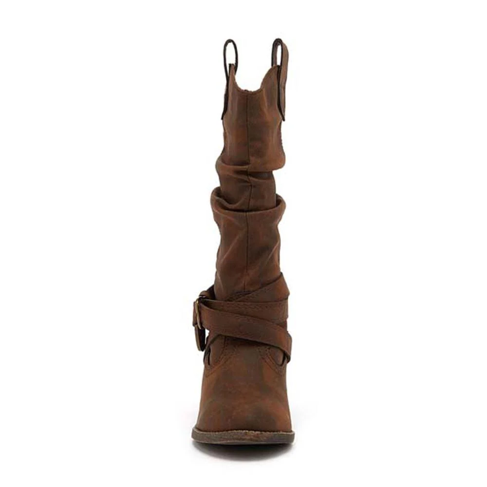 Sidestep Brown Western Cowboy Boot - Image 5