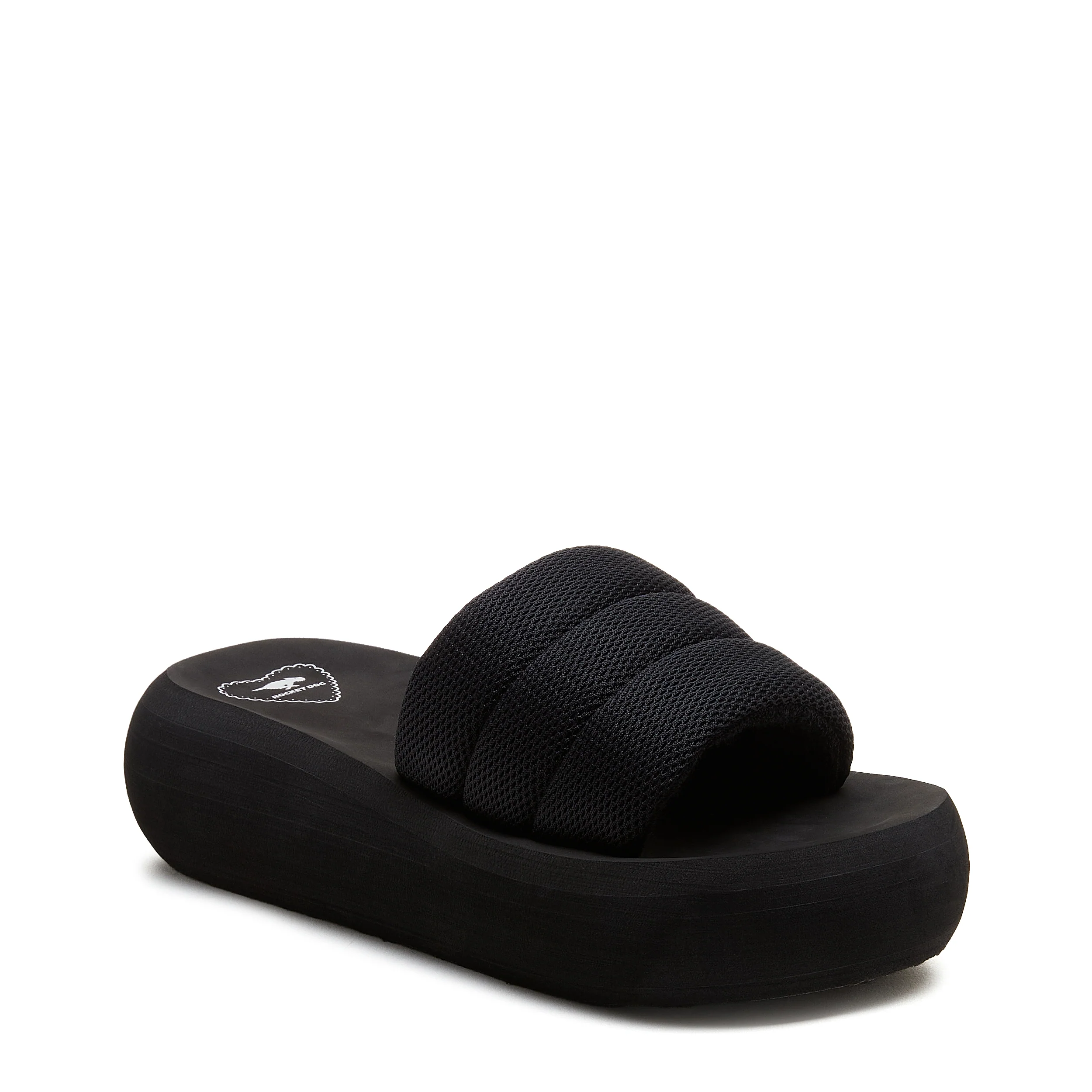 Splash Black Platform Slide Sandals - Image 2