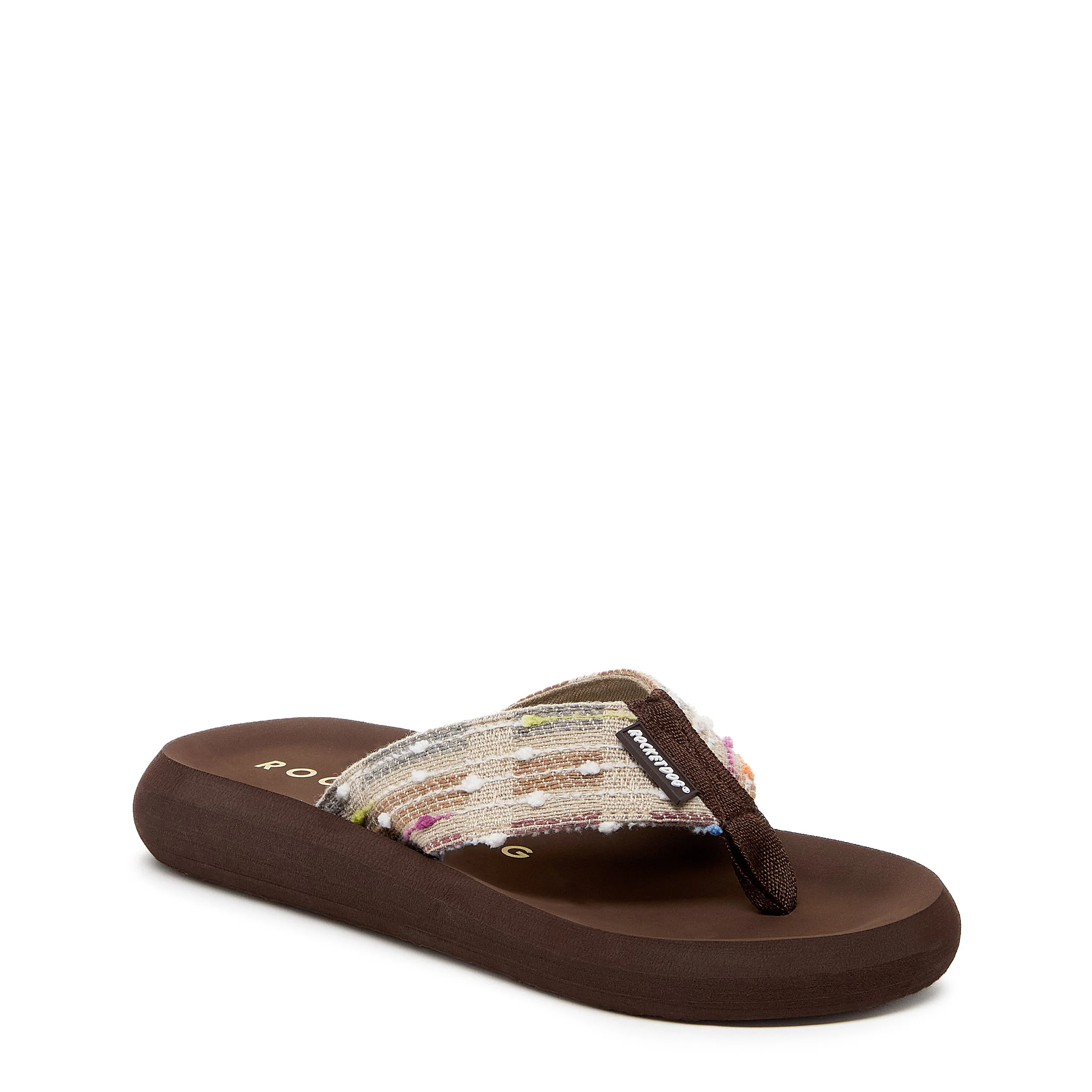 Spotlight Brown Multi Woven Flip-Flops - Image 2